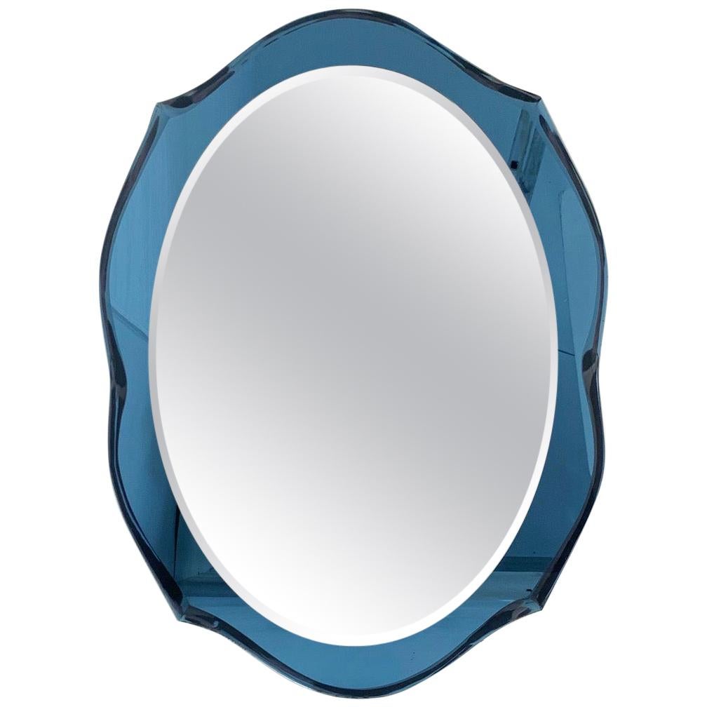 Blue Beveled Mirror by Cristal Art