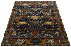 Blue Bidjar Style Modern Geometric Transitional Wool Area Rug 9x12