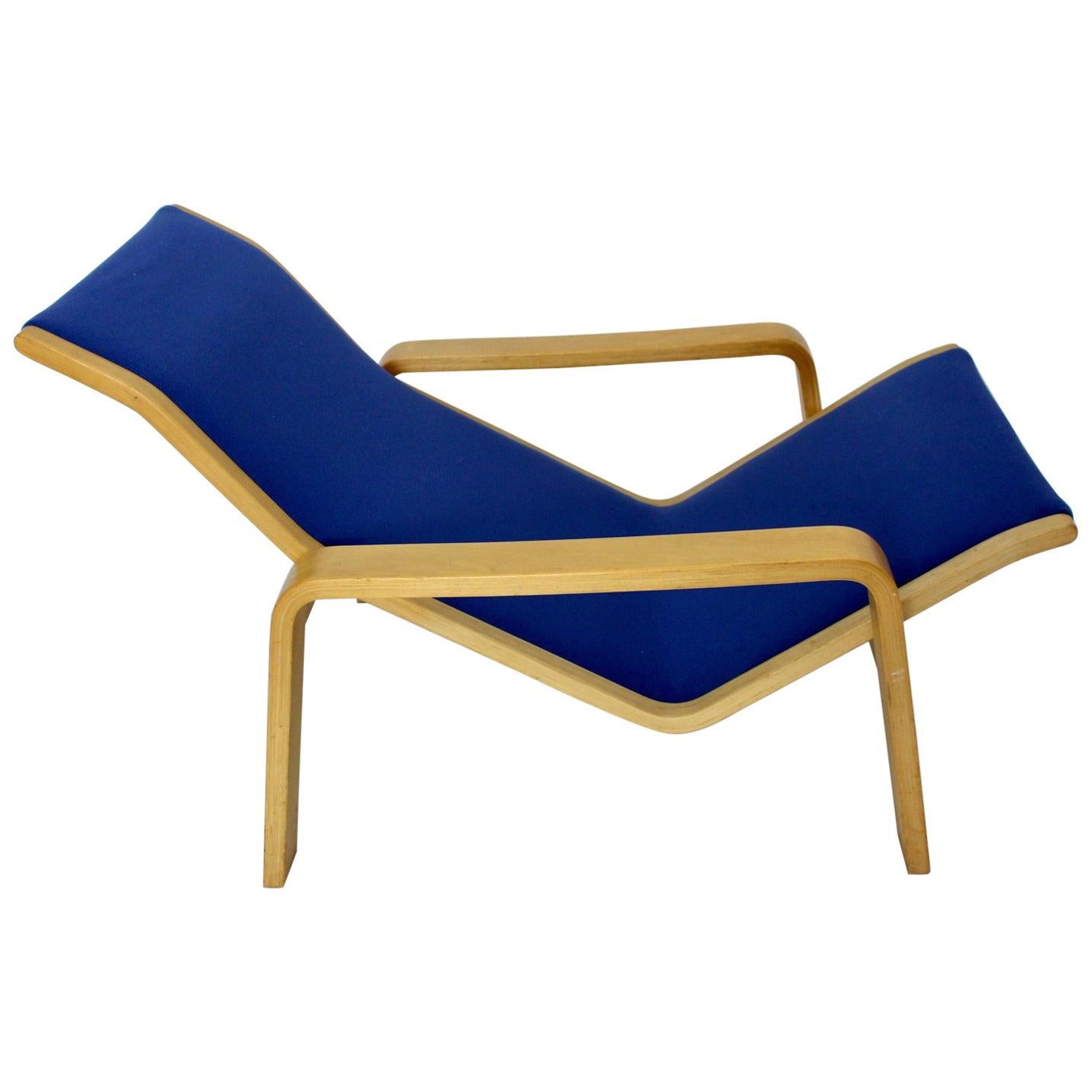 Blue Birch Vintage Chaise Longue Lounge Chair Ilmari Lappalainen, 1963, Finland For Sale