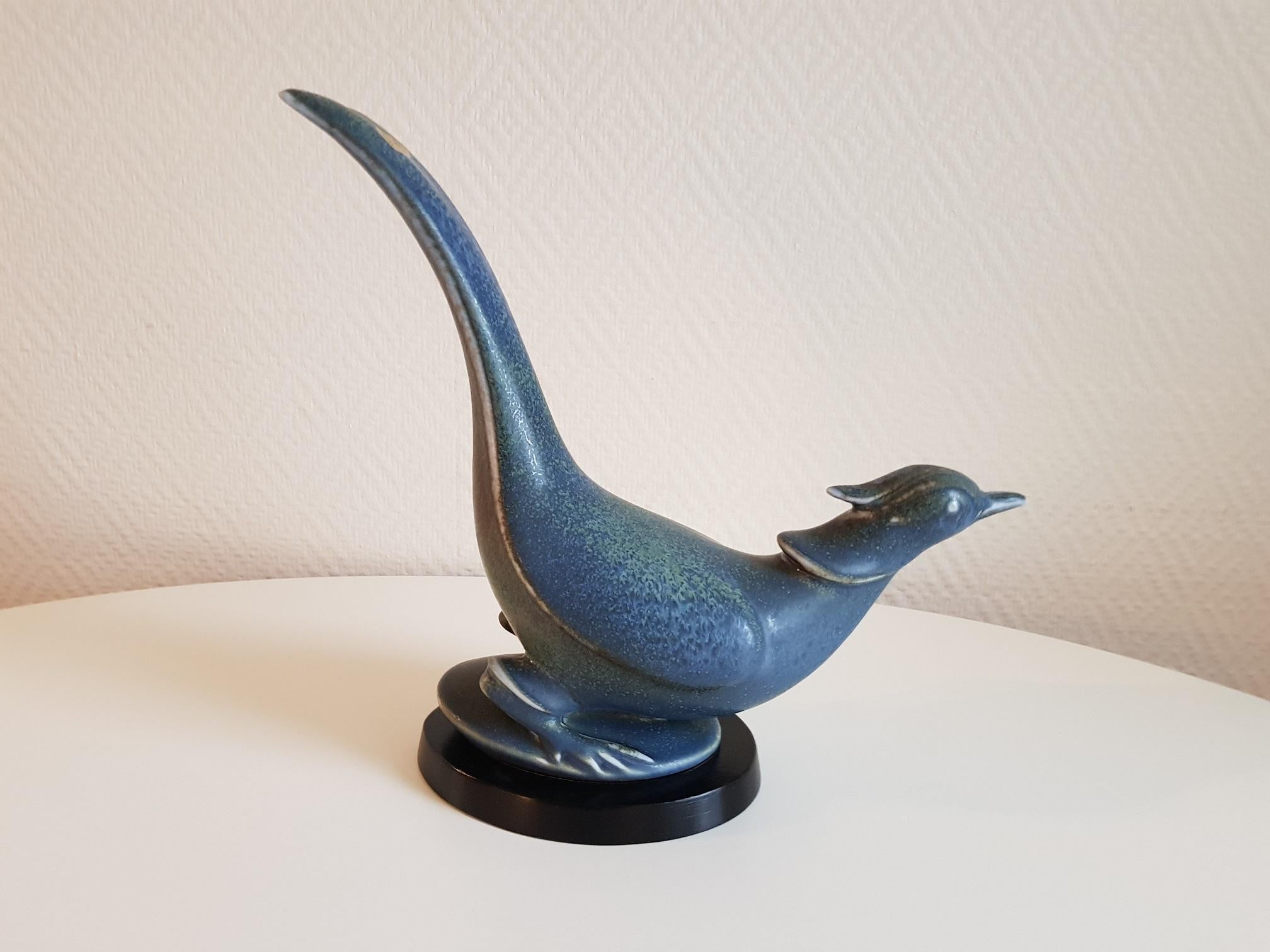 Swedish Blue Bird Stoneware 1950s by Gunnar Nylund for Rörstrand in Sweden