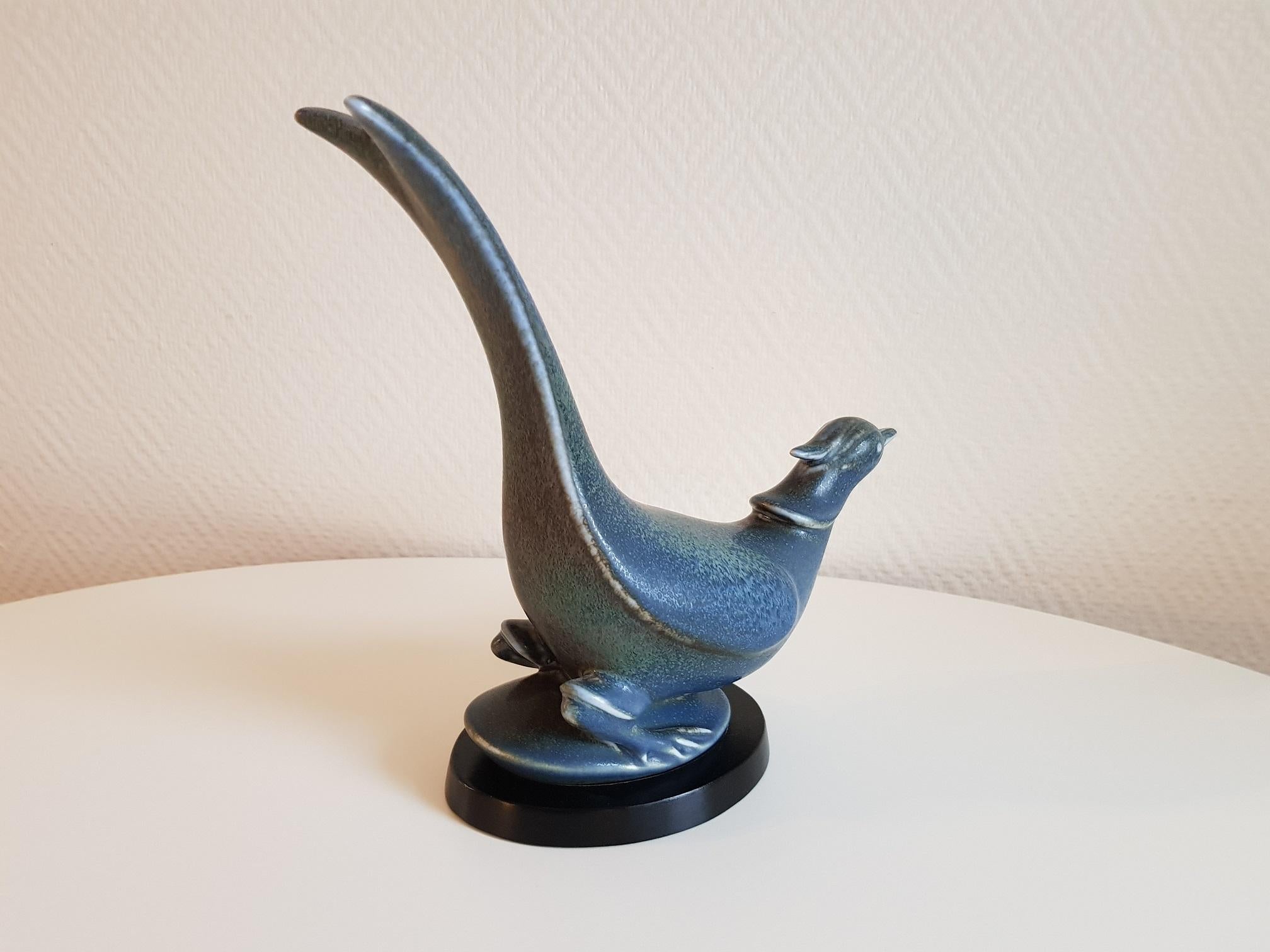 Blue Bird Stoneware 1950s by Gunnar Nylund for Rörstrand in Sweden In Good Condition In Limhamn, SE