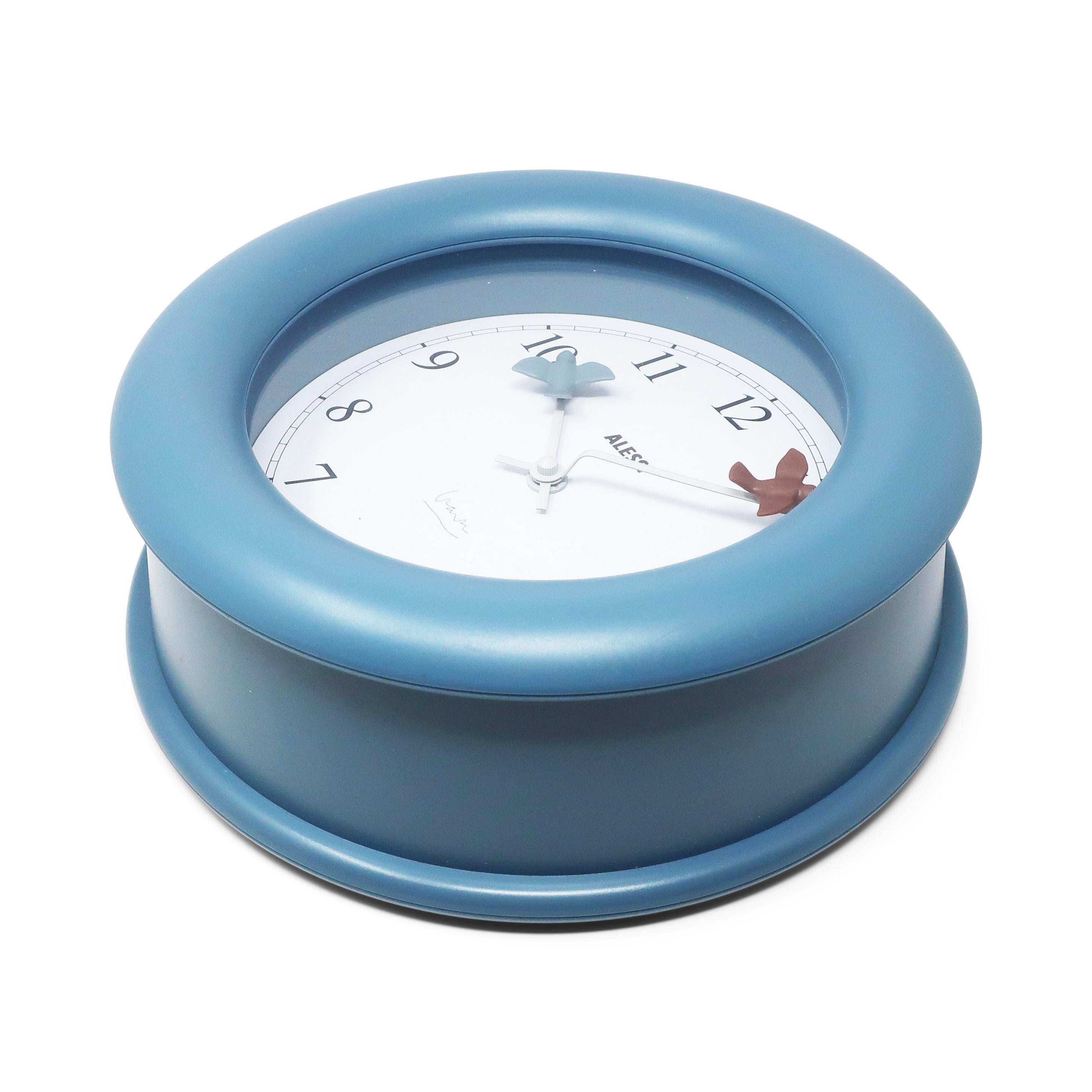 Blue Bird Wall Clock by Michael Graves for Alessi In Good Condition For Sale In Brooklyn, NY