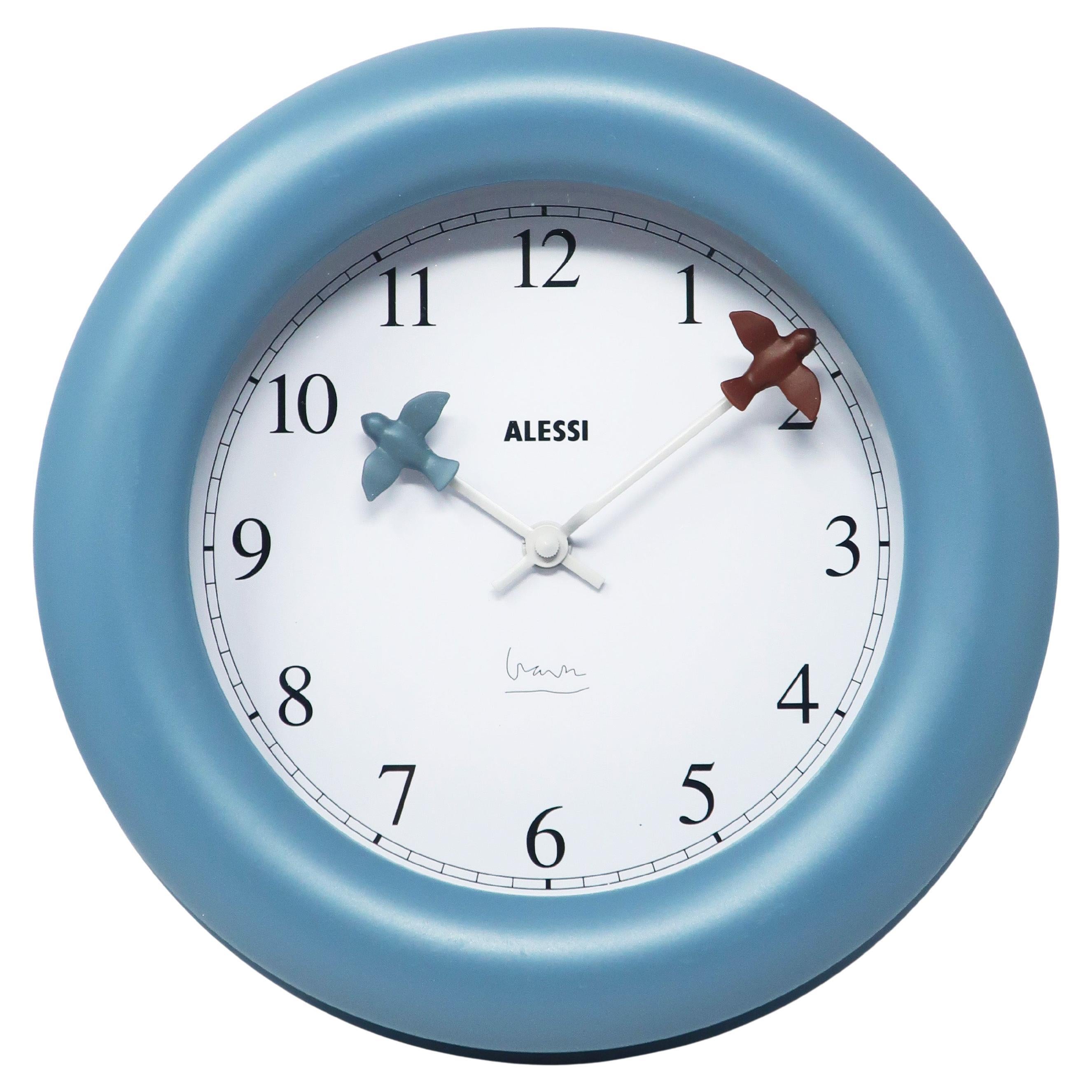 Blue Bird Wall Clock by Michael Graves for Alessi For Sale