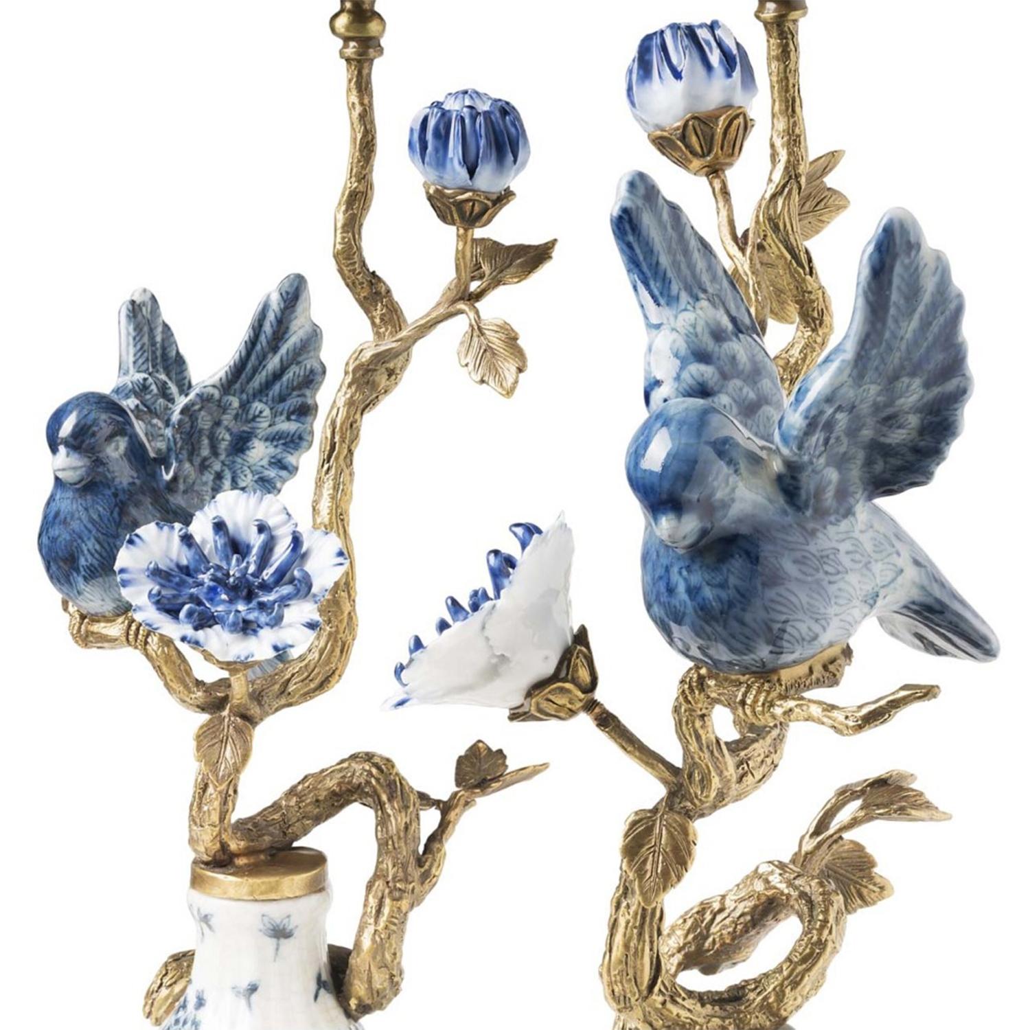Blaue Vögel 2er Set Kerzenständer im Zustand „Neu“ im Angebot in Paris, FR