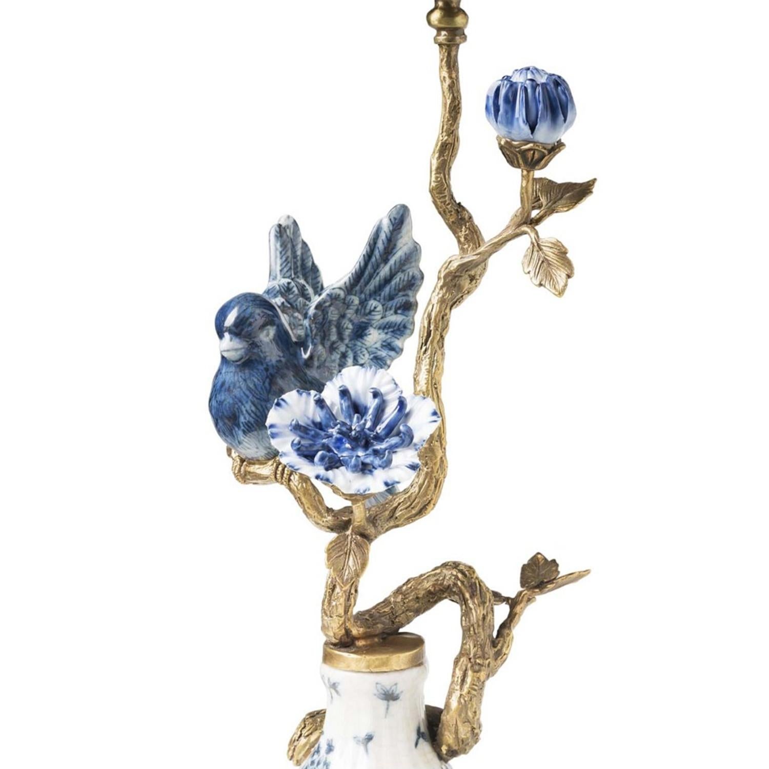 Blaue Vögel 2er Set Kerzenständer (Bronze) im Angebot