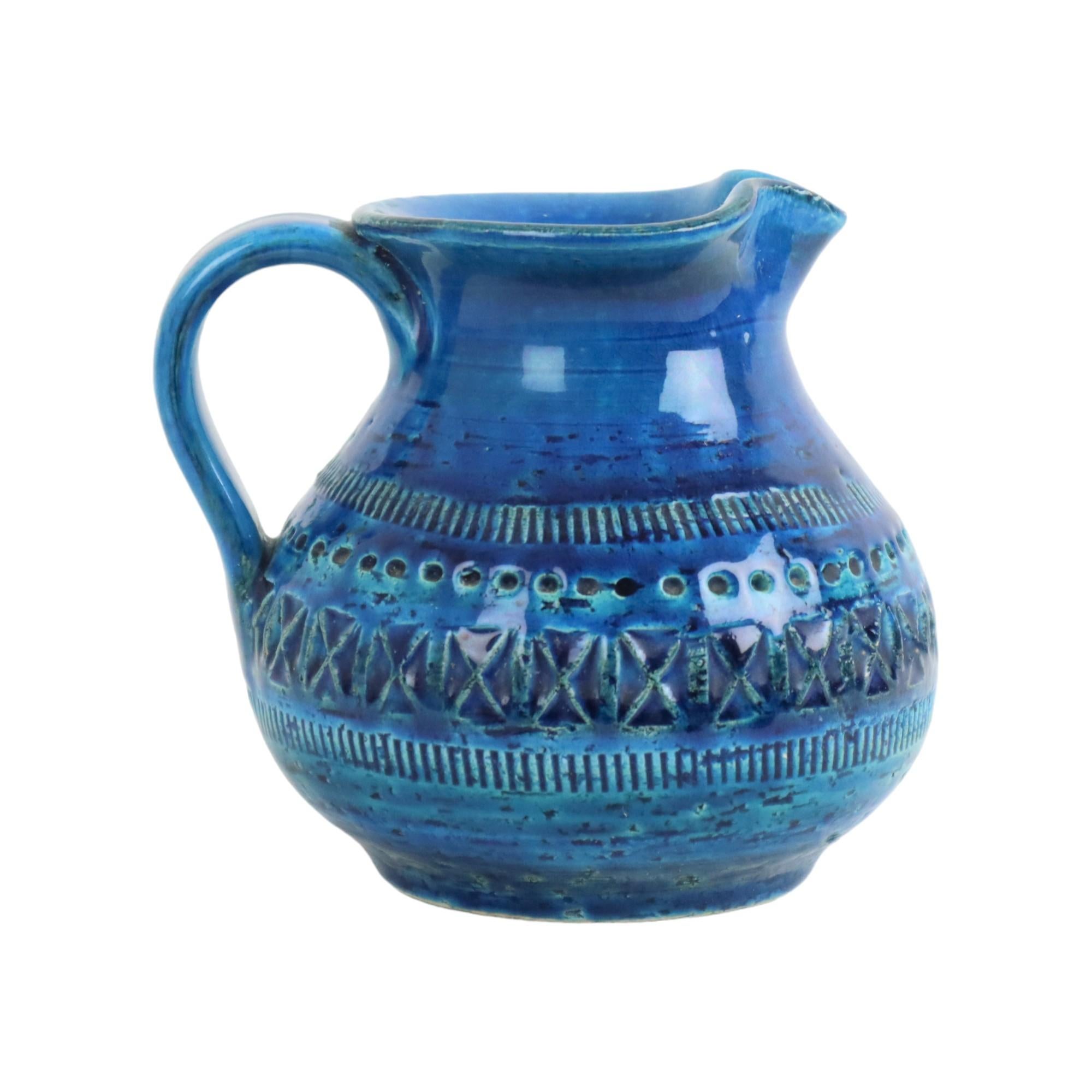 Vaso blu Bitossi Vaso a orecchio Rimini blu Aldo Londi Design/One anni '60 In condizioni buone in vendita a Poperinge, BE