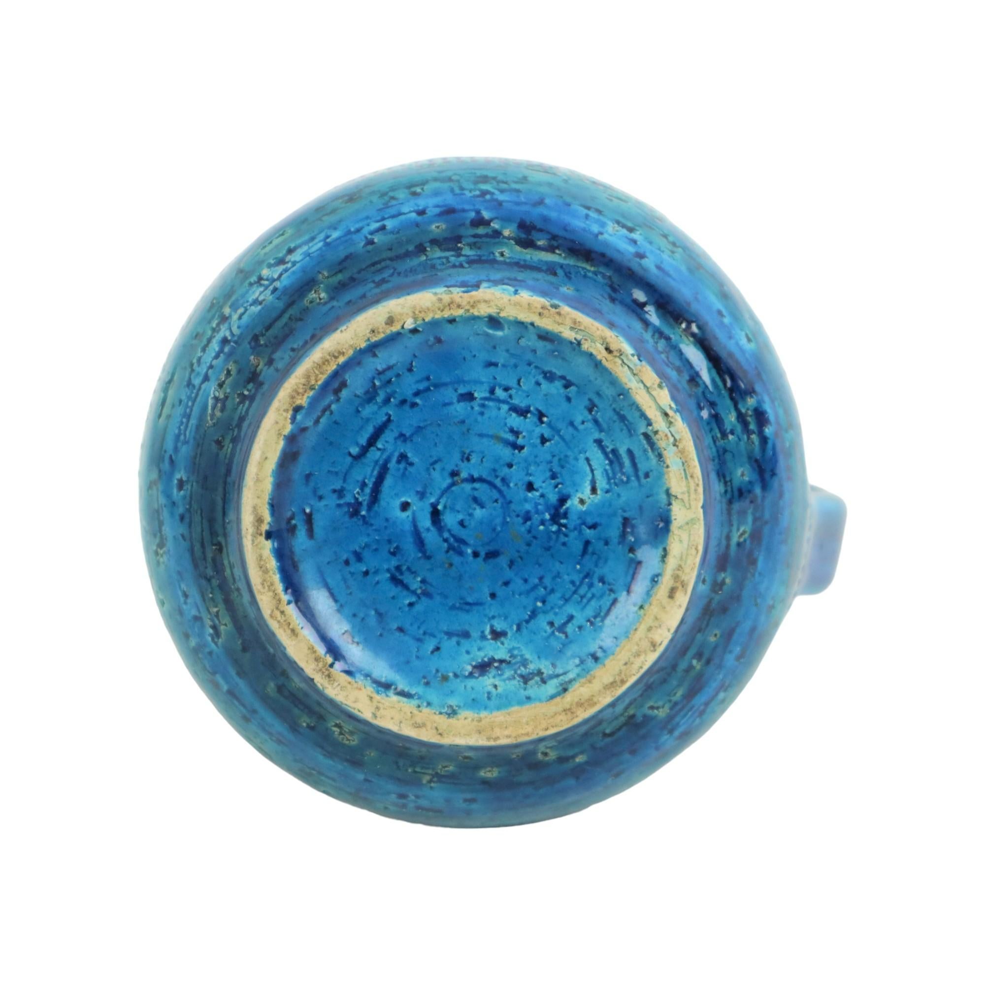 Vaso blu Bitossi Vaso a orecchio Rimini blu Aldo Londi Design/One anni '60 in vendita 2