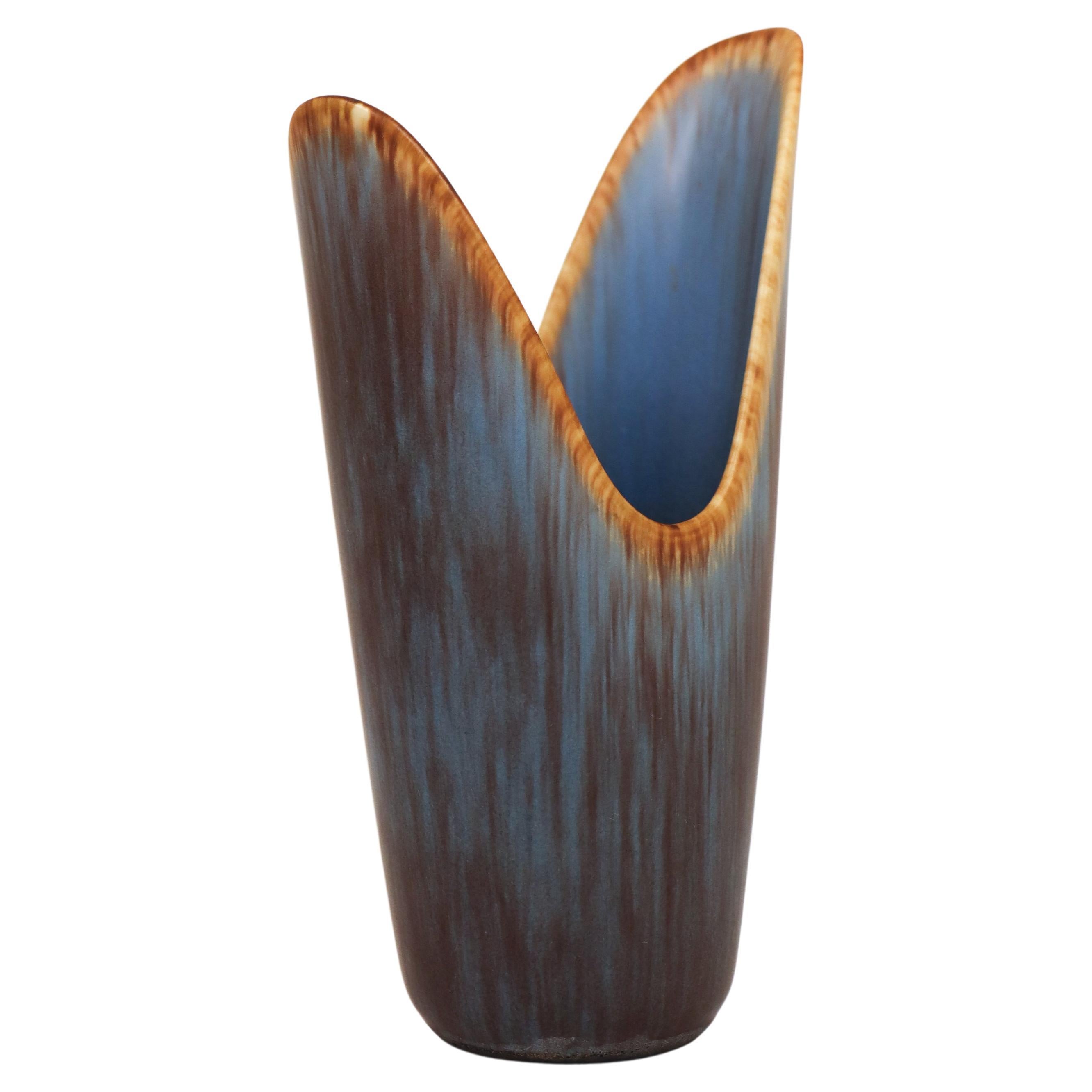 Blue / Black / Brown ceramic vase - Gunnar Nylund - Rörstrand - Mid 20th century