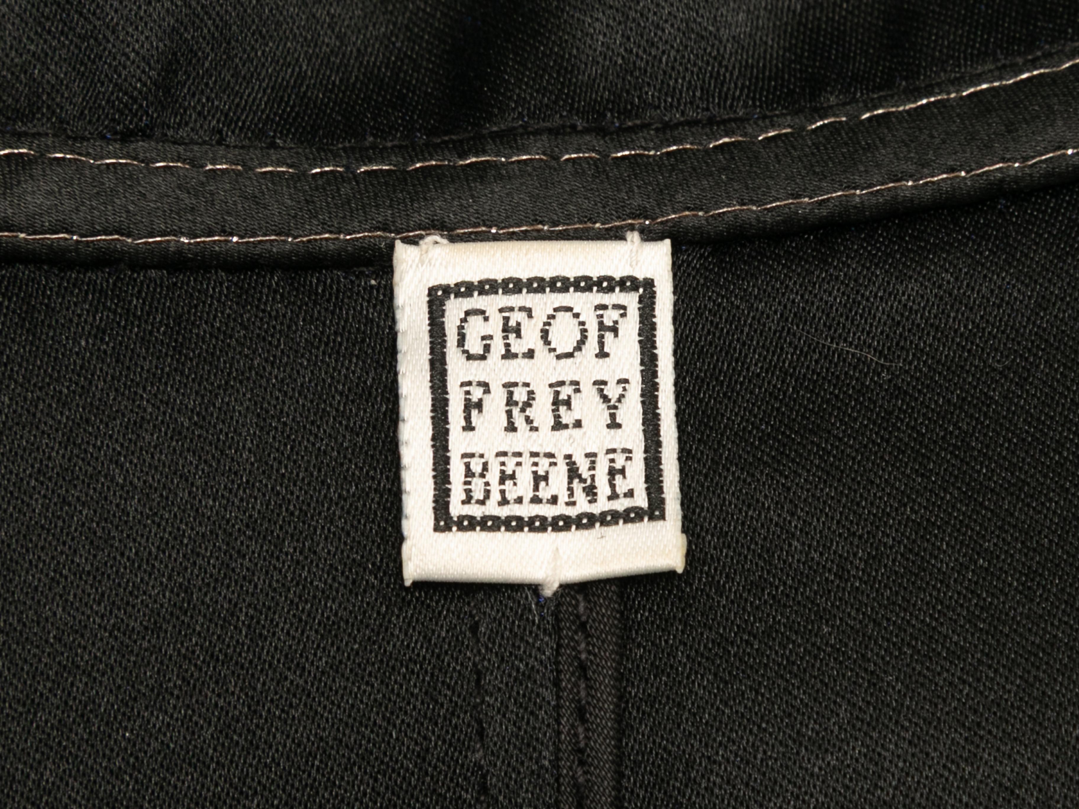 Women's or Men's Blue & Black Geoffrey Beene Silk Cropped Jacket Size US S For Sale