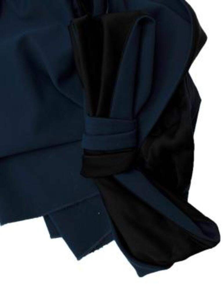 Blue & Black One Shoulder Gown with Bow For Sale 3