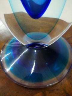 Blue Blown Glass Italian Sculpture