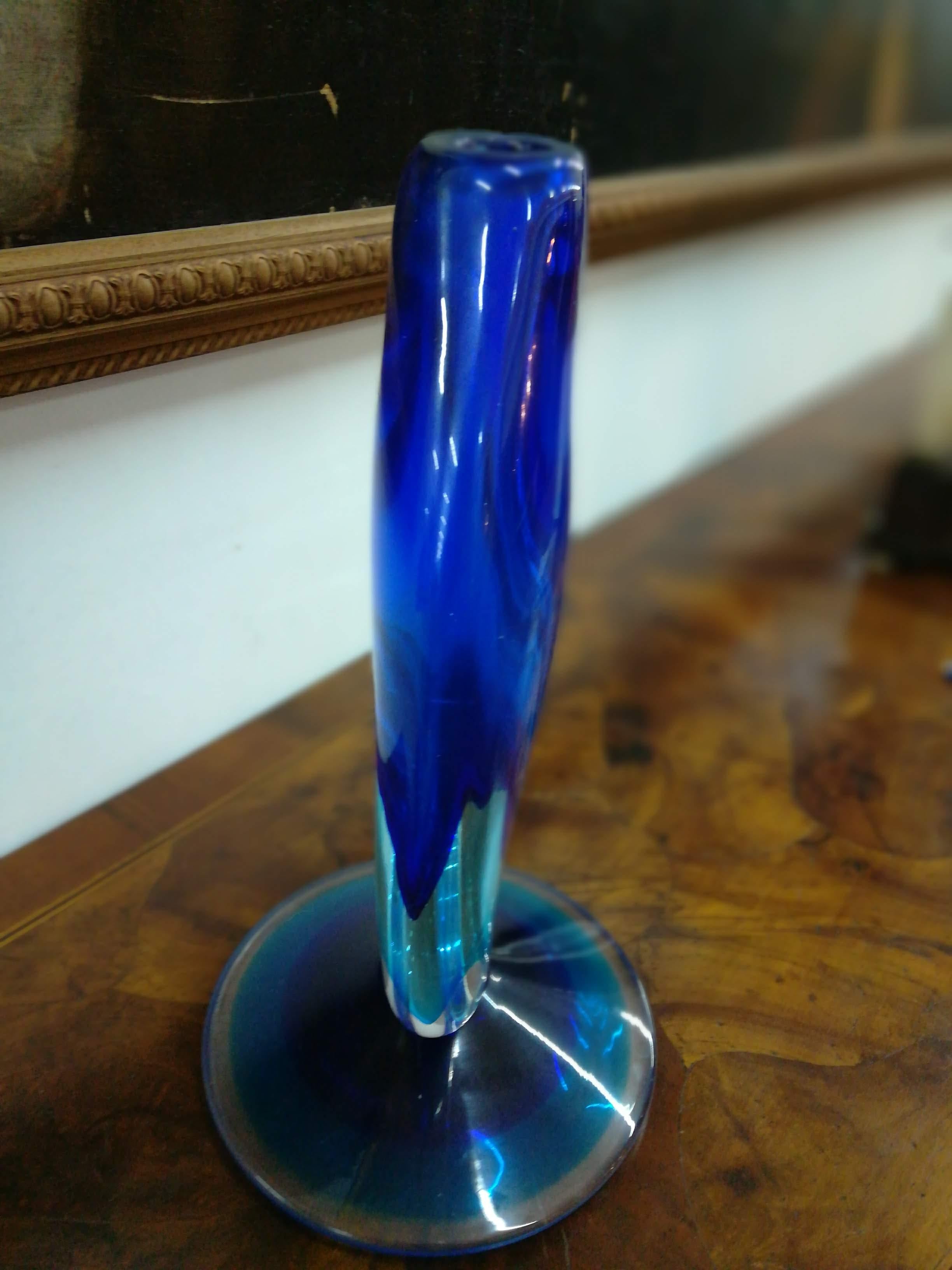 Blue Blown Glass Italian Sculpture In Excellent Condition For Sale In BORGO VENETO, IT