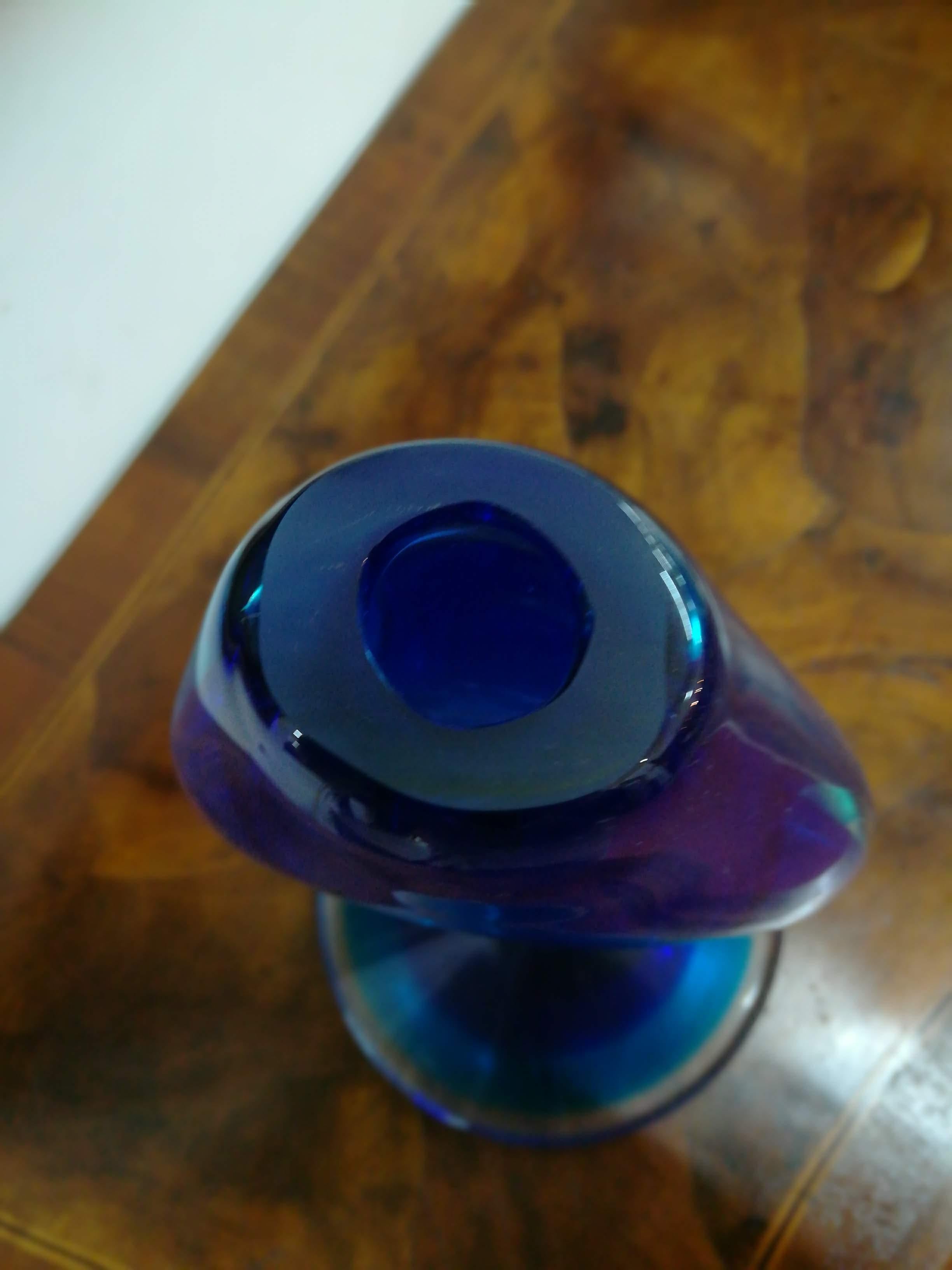 Blue Blown Glass Italian Sculpture For Sale 1