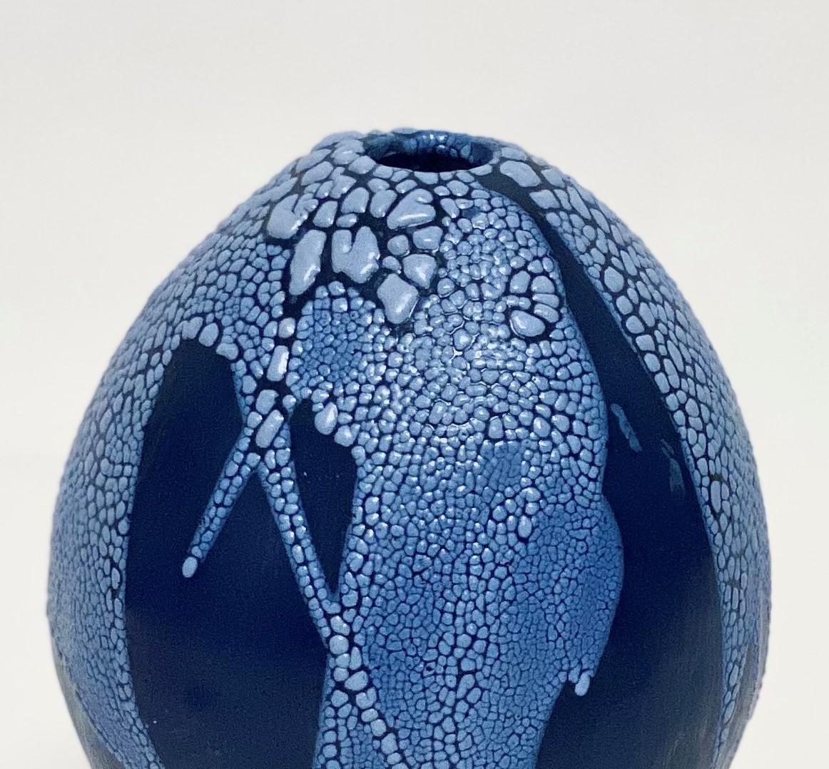 Post-Modern Blue/Blue Dragon Egg Vase by Astrid Öhman For Sale