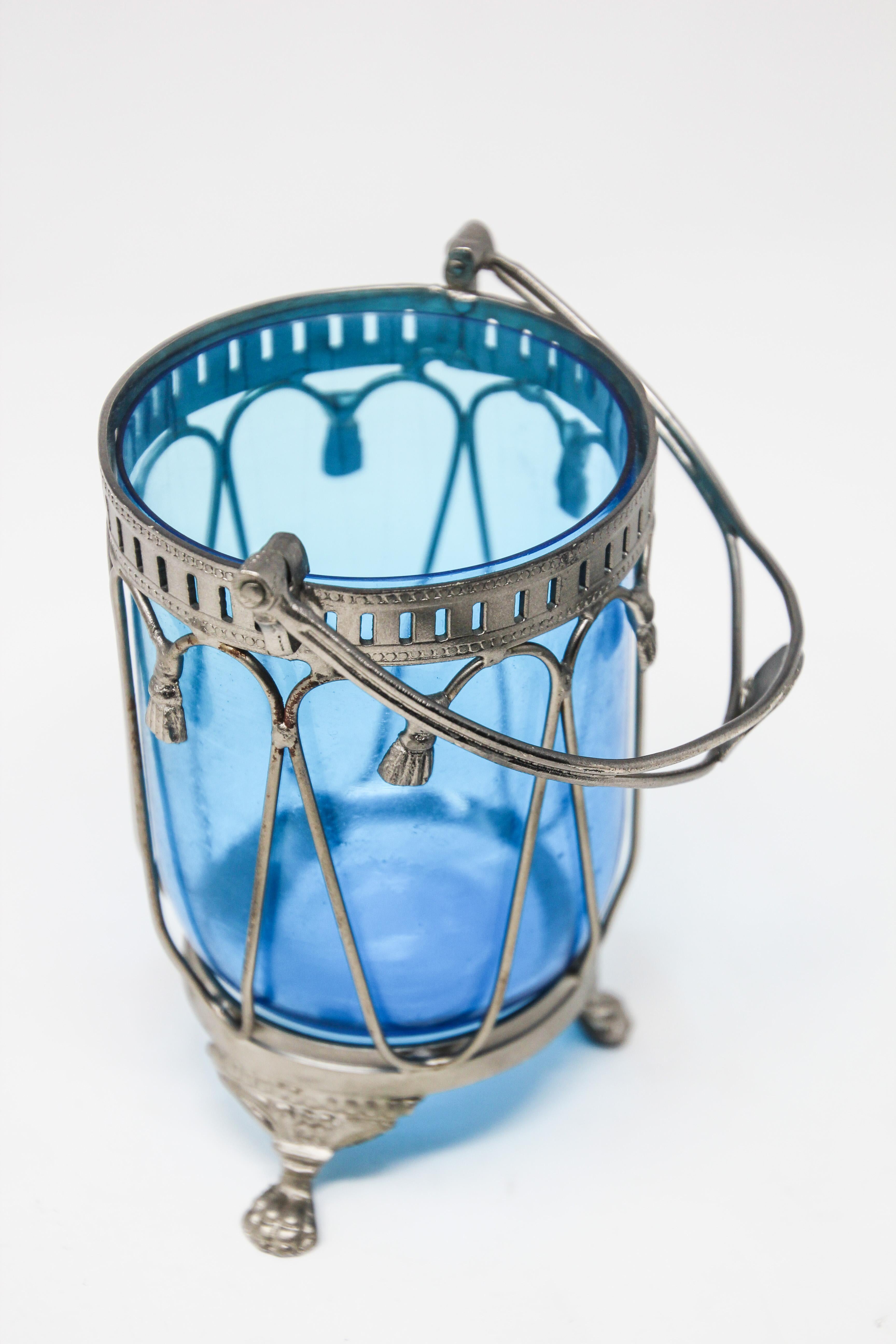 Blue Boho Glass Votive Candleholder 2