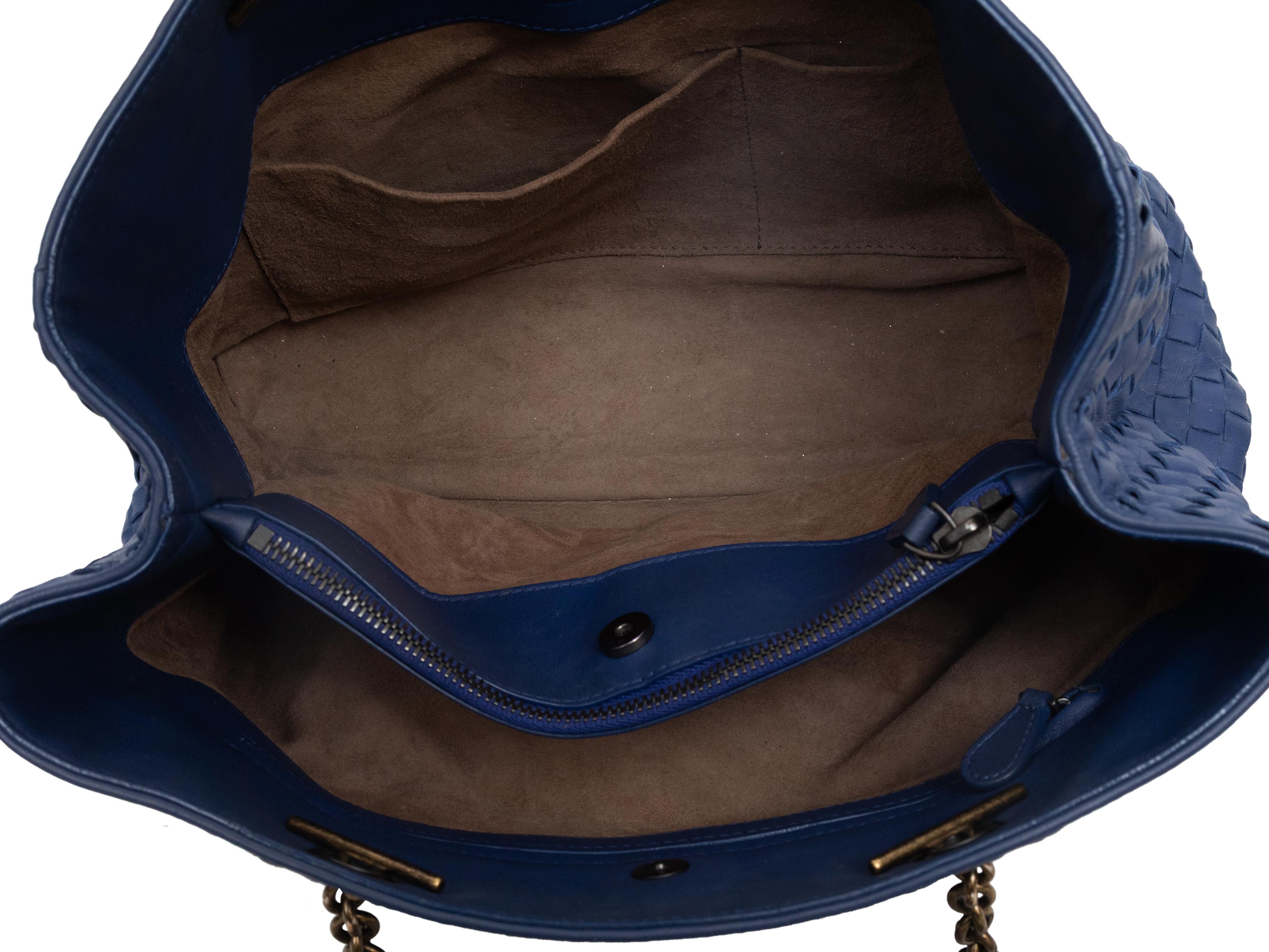 Sac à main bleu Bottega Veneta Intrecciato en vente 1