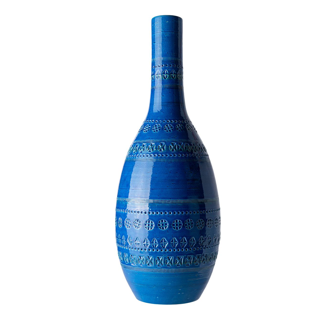Blue bottle Vase by Aldo Londi in vendita 4
