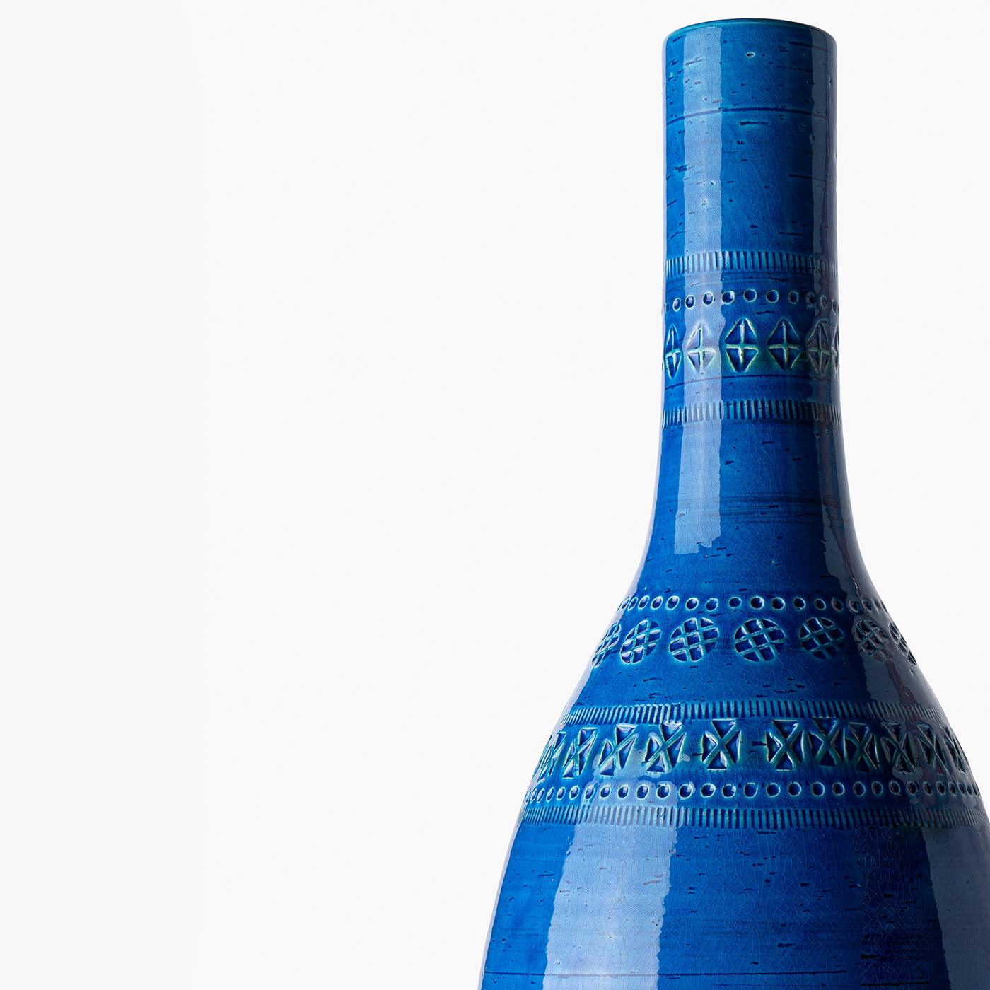 Blue bottle Vase by Aldo Londi in vendita 6