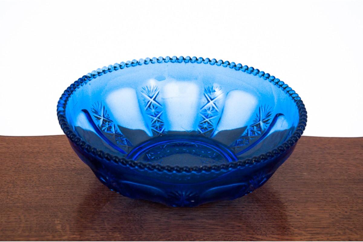 Blue Bowl, Poland, 1970s In Good Condition For Sale In Chorzów, PL