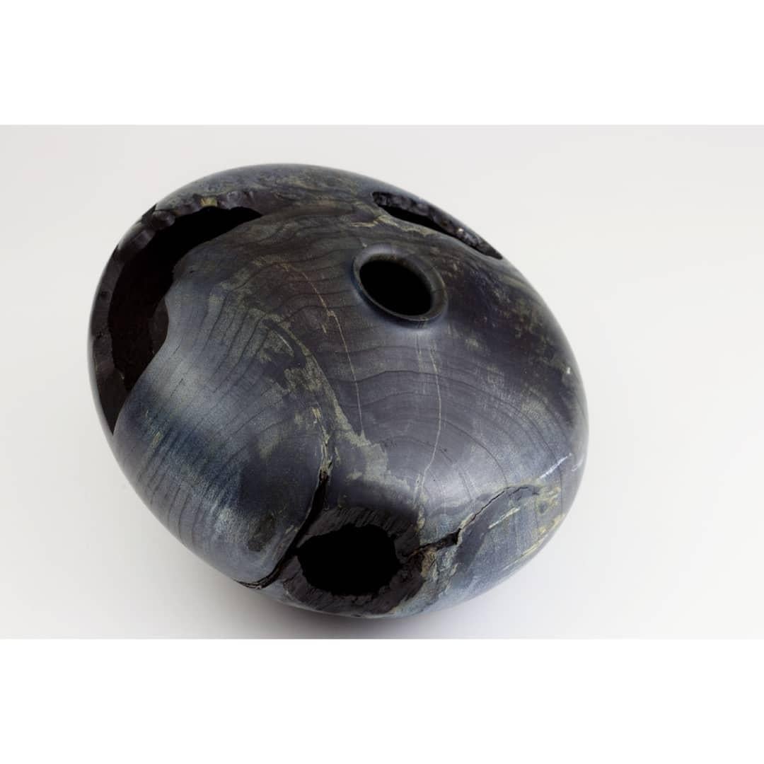 Contemporary Blue Boxelder Burl Form by Vlad Droz