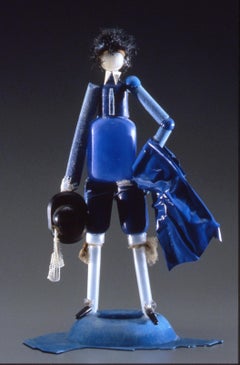 Blue Boy Sculpture Contemporary Plastic Assemblage 1992 by Jerry Ross Barrish