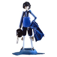 Blue Boy Sculpture Contemporary Plastic Assemblage 1992 by Jerry Ross Barrish