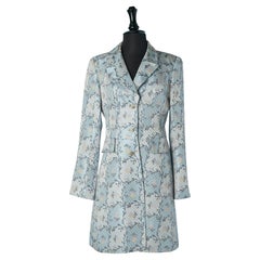 Blue brocade single-breasted coat Christian Lacroix BAZAR