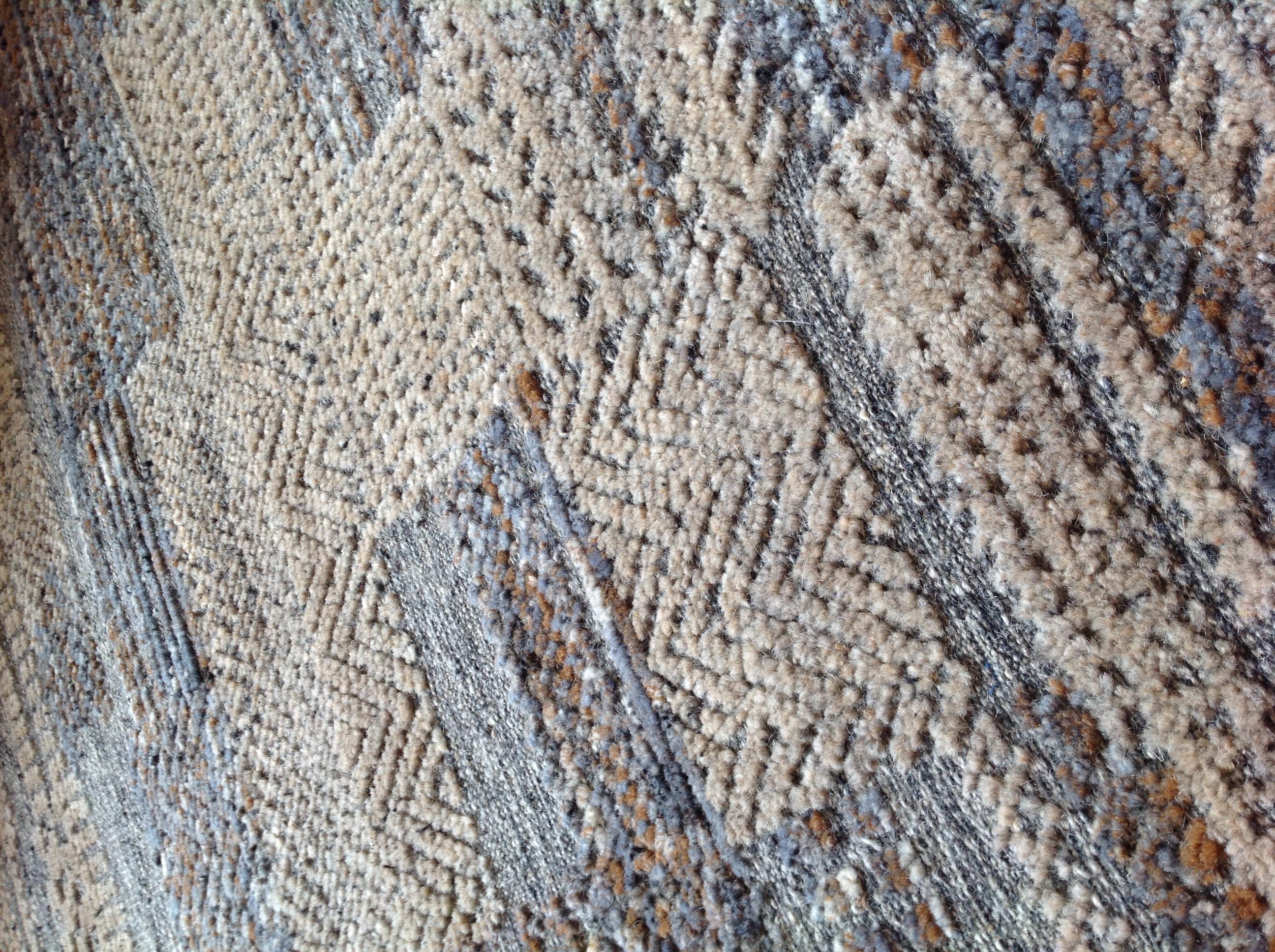 Indian Blue, Brown and Beige Contemporary Patchwork Area Rug