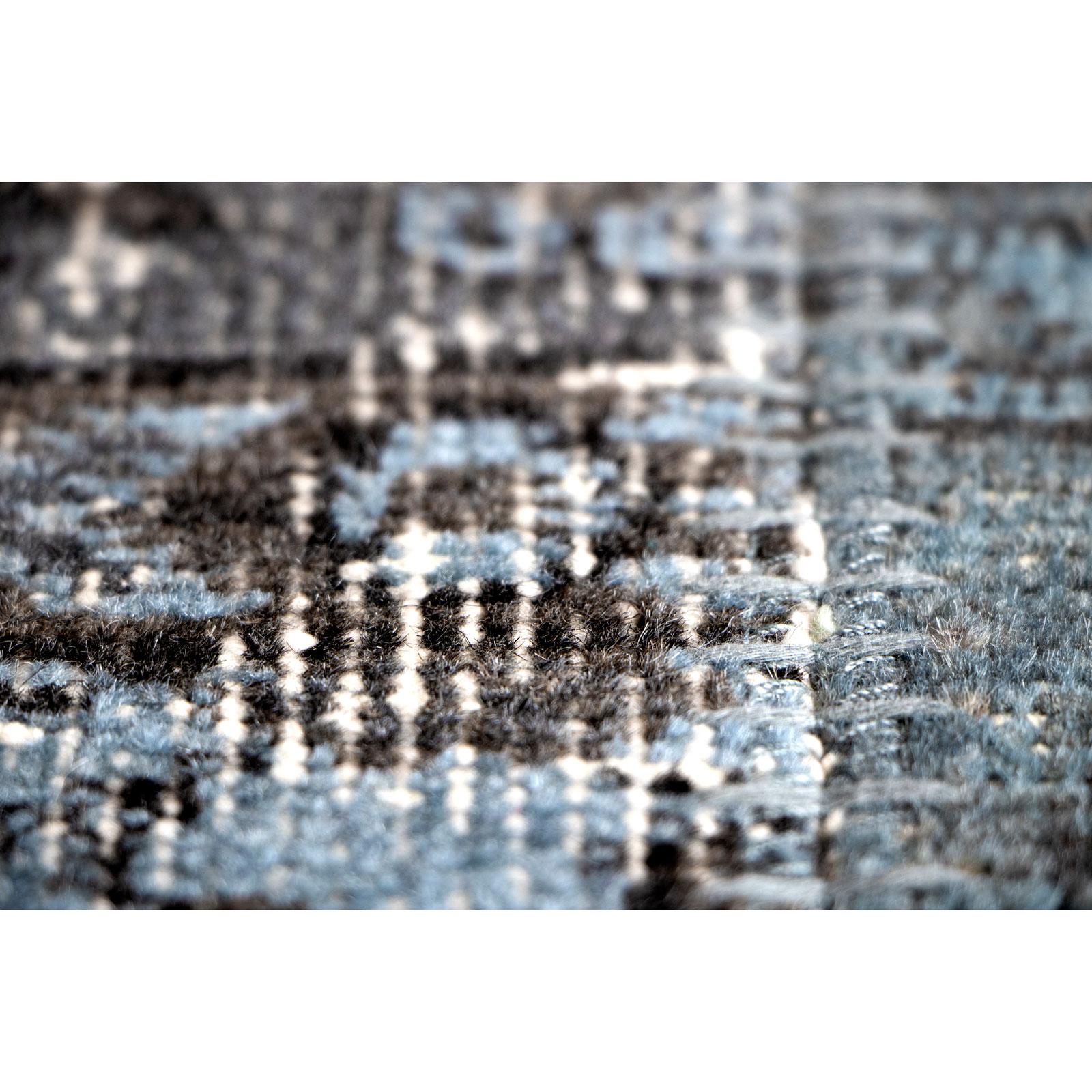 Antique Chic Vintage Blue Brown Wool Cotton Rug by Deanna Comellini 250x350 cm For Sale 1