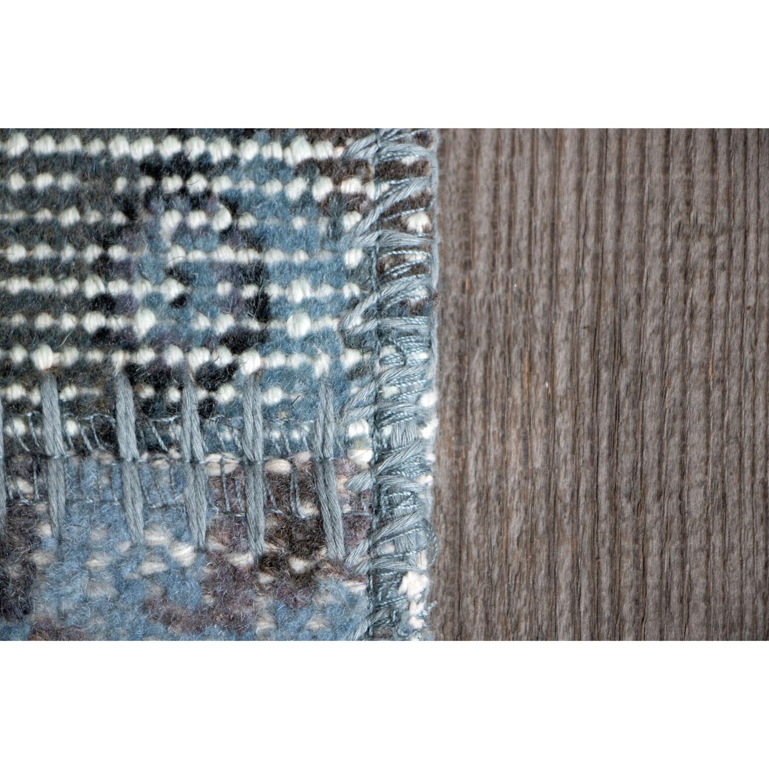 Antique Chic Vintage Blue Brown Wool Cotton Rug by Deanna Comellini 250x350 cm For Sale 5