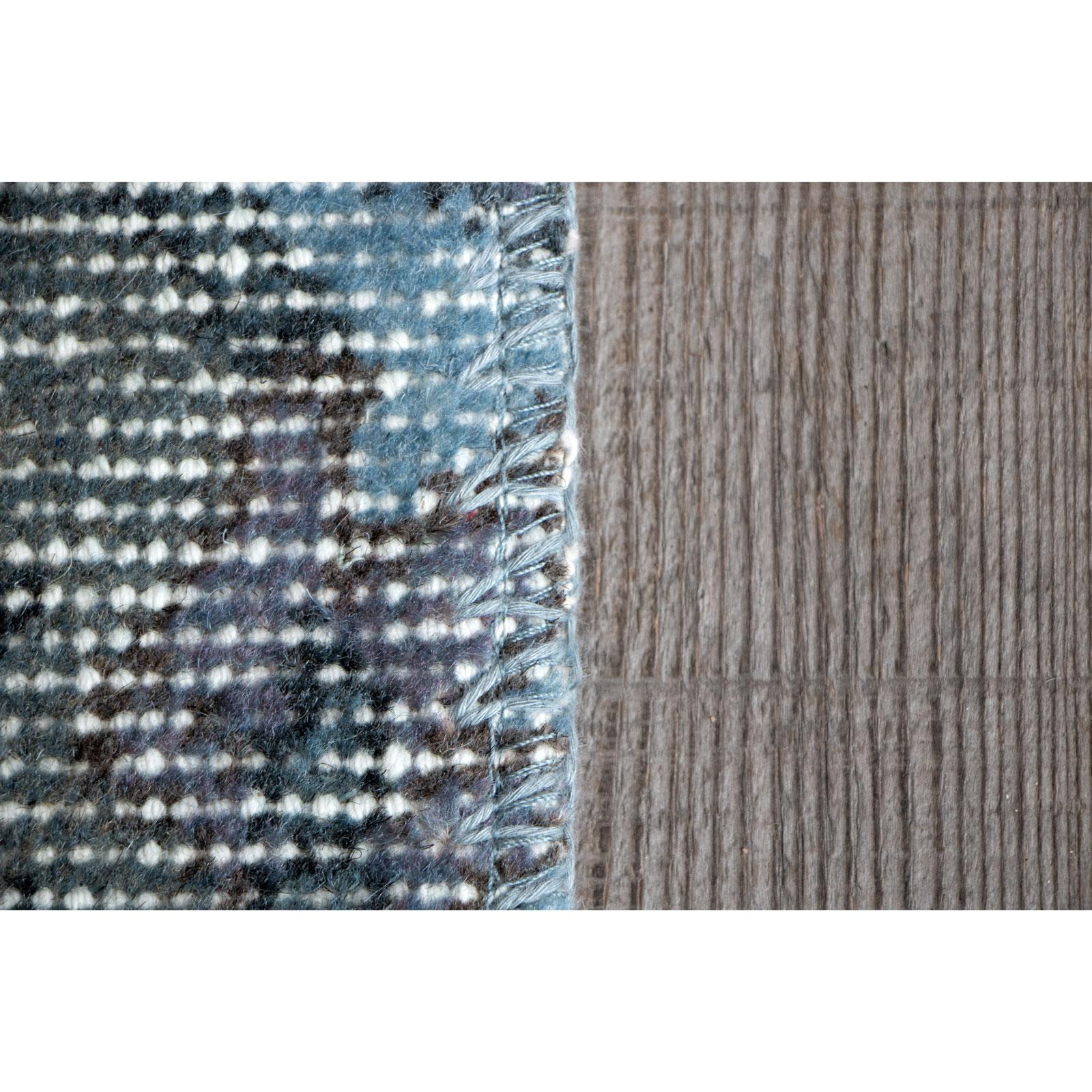 Antique Chic Vintage Blue Brown Wool Cotton Rug by Deanna Comellini 250x350 cm For Sale 6