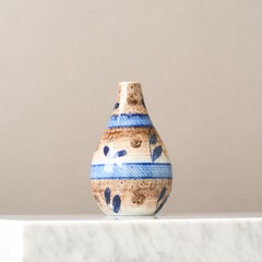 Blue & Brown Ceramic Vase by Gertrud Lönegren, Rörstrand, Sweden, 1930s.