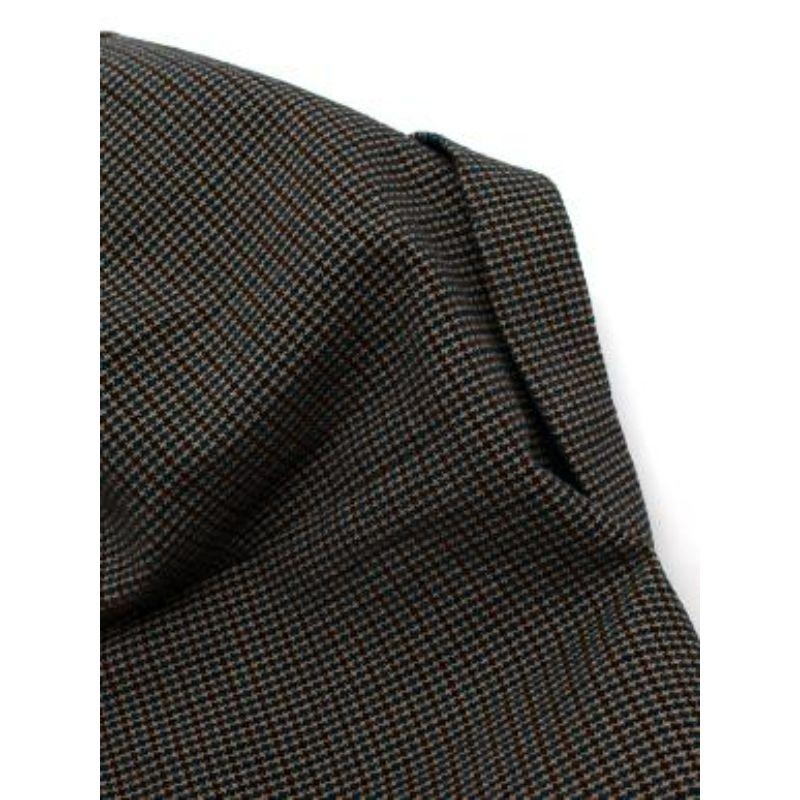Blue & Brown Houndstooth Single Breasted Blazer For Sale 3