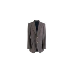 Blue & Brown Houndstooth Single Breasted Blazer