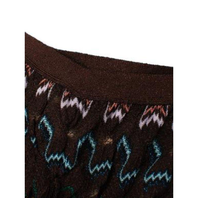 Black Blue & Brown Lurex Knitted Trousers For Sale