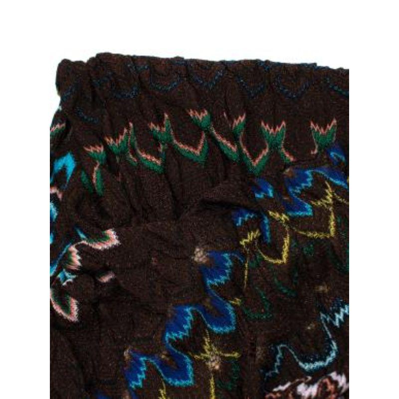 Women's Blue & Brown Lurex Knitted Trousers For Sale