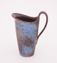 Blue & Brown Pitcher/Vase Gunnar Nylund, Rörstrand, 1950s, Mid-Century Vintage