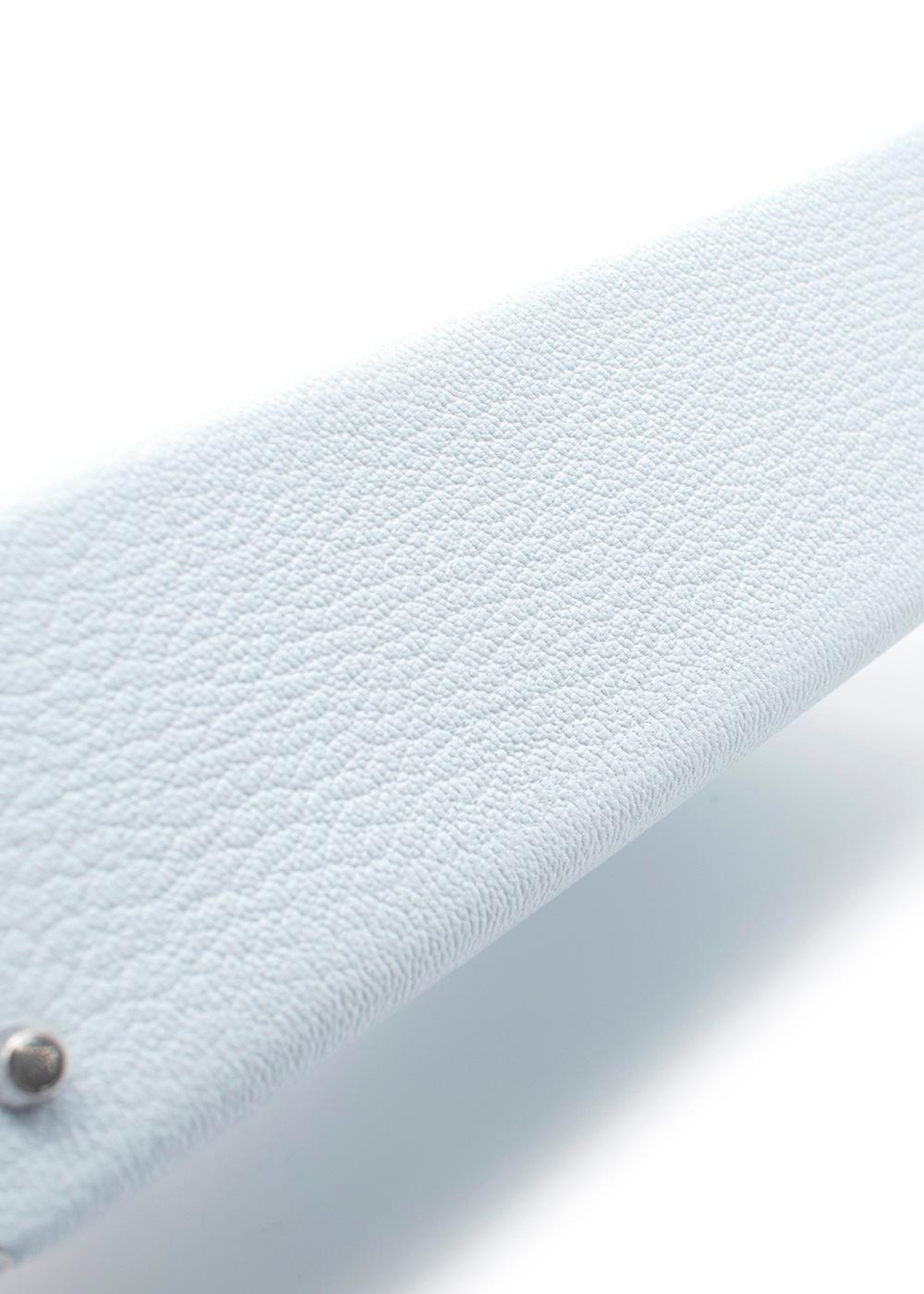 Blau Brume Chèvre Leder Mini Kelly 20 PHW im Angebot 2