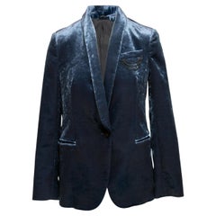 Blazer in velluto blu di Brunello Cucinelli Taglia IT 38