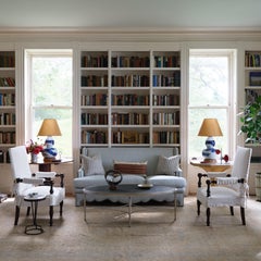 Blue Brush Stroke Ceramic Lamp, Large, by Bunny Williams Home