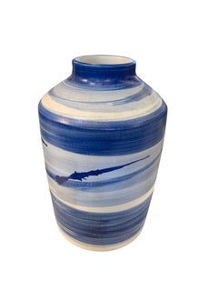 Blue and White Brush Stroke Vase, China, Contemporary