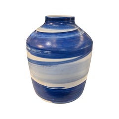 Blue and White Brush Stroke Vase, China, Contemporary