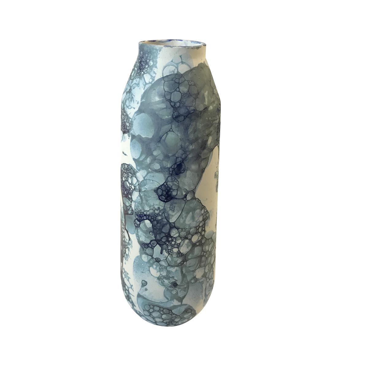 Blue Bubble Design Ceramic Vase, Netherlands, Contemporary 1