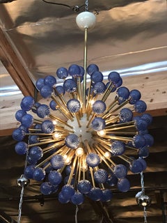 Blue Burst Sputnik Chandelier by Fabio Ltd