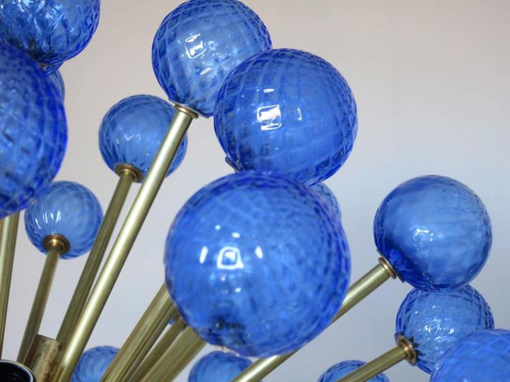 Verre brun Lustre Spoutnik bleu brûlé de Fabio Ltd en vente