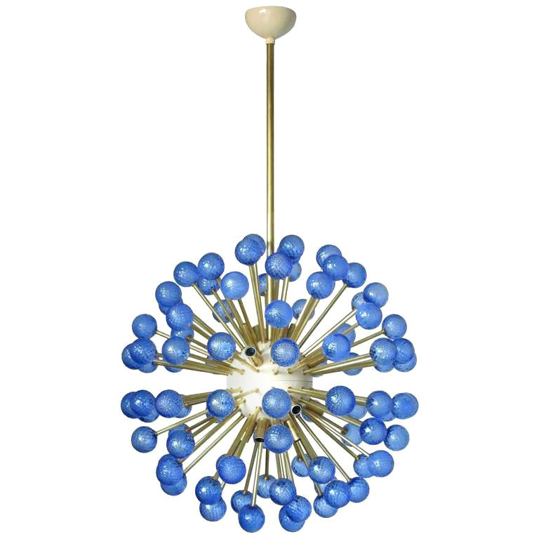 Lustre Spoutnik bleu brûlé de Fabio Ltd en vente