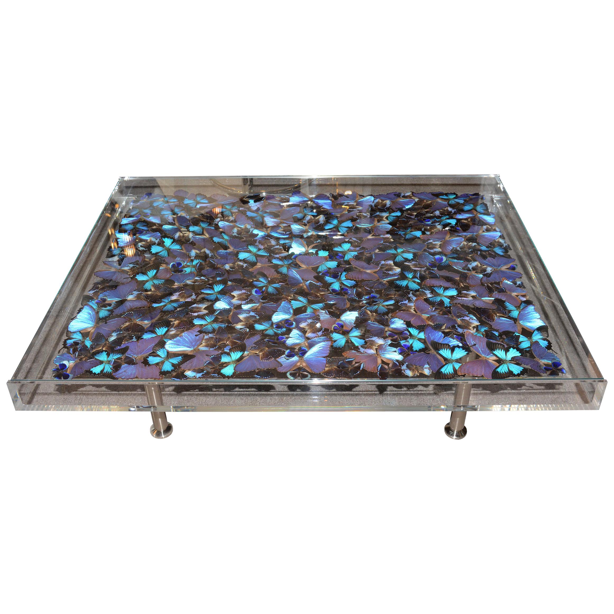 Blue Butterflies Coffee Table