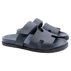 Blue Calfskin Chypre Sandals