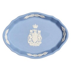 Retro Blue Canada Coat of Arms Wedgwood Jasperware Dish, England