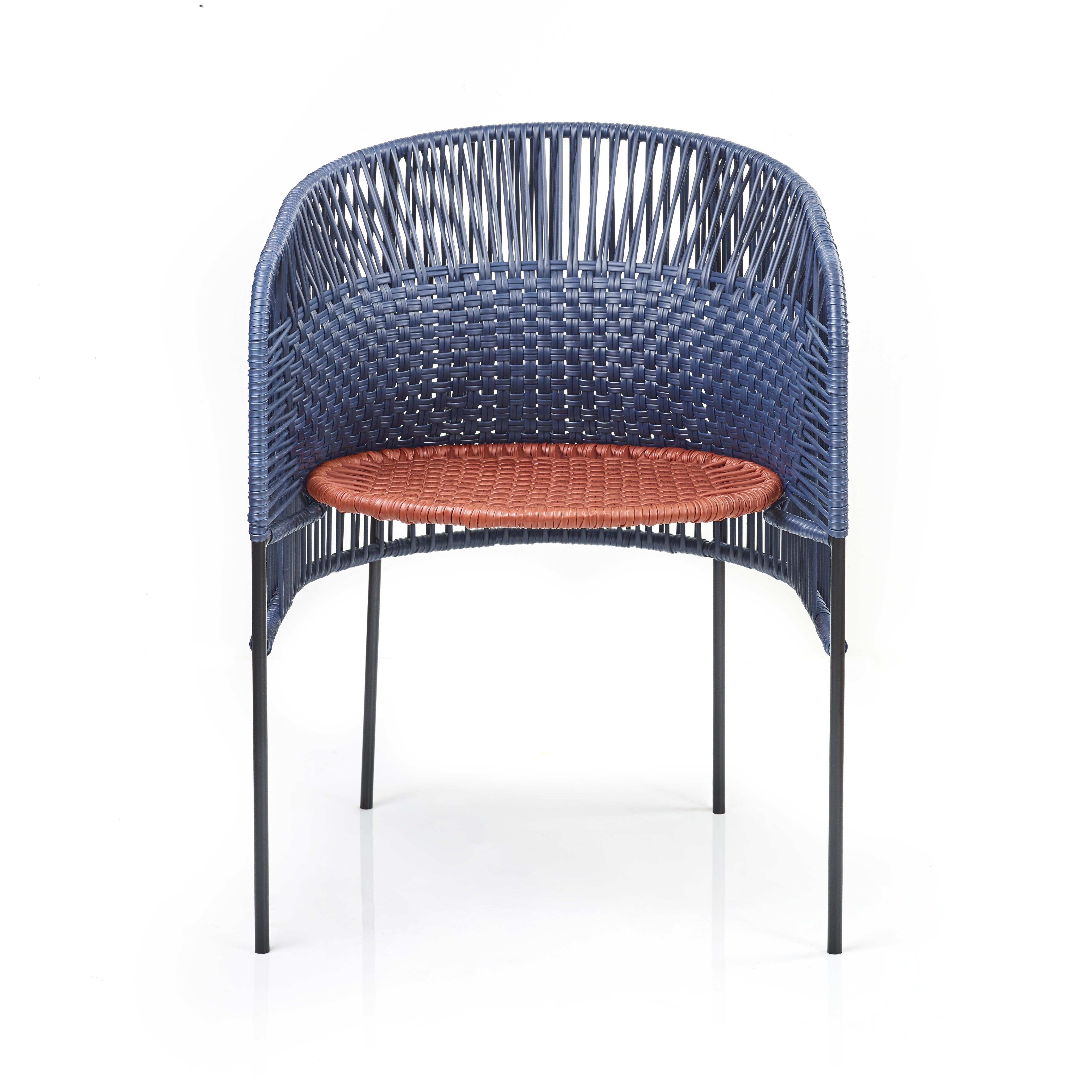 German Blue Caribe Chic Dining Chair by Sebastian Herkner